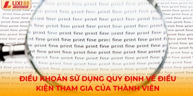 Điều khoản sử dụng quy định về điều kiện tham gia của thành viên
