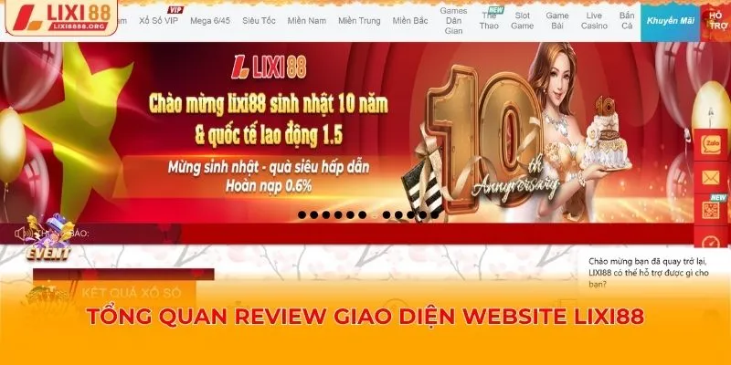 Tổng quan review giao diện website Lixi88